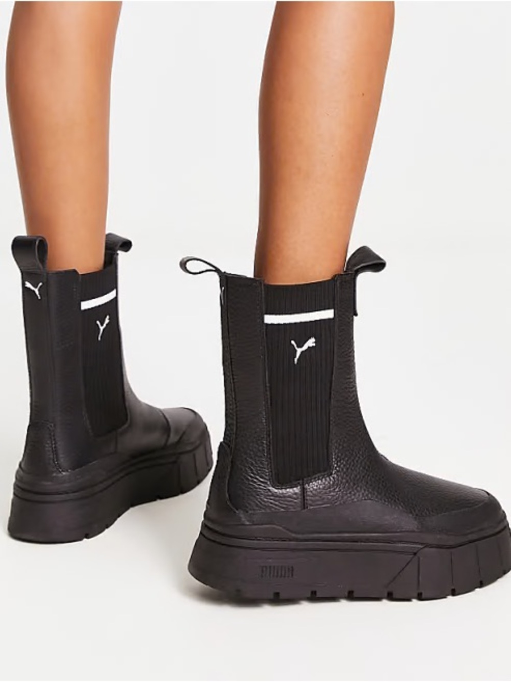 Puma Black Chunky Chelsea Platform Booties